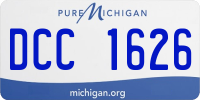 MI license plate DCC1626
