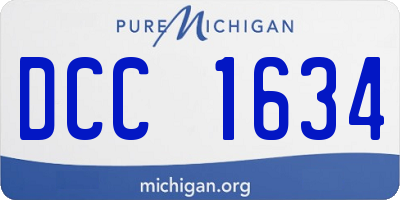 MI license plate DCC1634