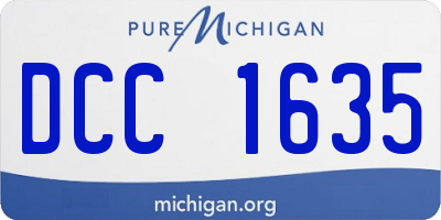 MI license plate DCC1635