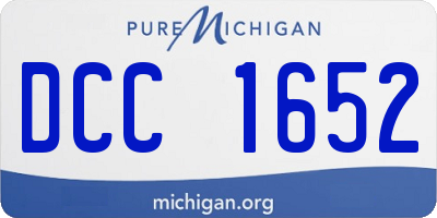 MI license plate DCC1652