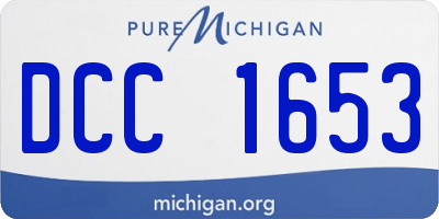 MI license plate DCC1653