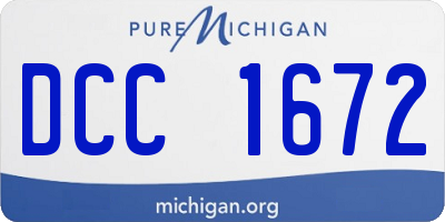 MI license plate DCC1672