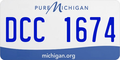 MI license plate DCC1674