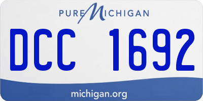 MI license plate DCC1692