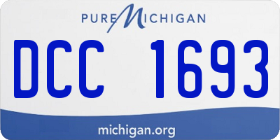 MI license plate DCC1693