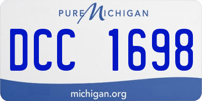 MI license plate DCC1698