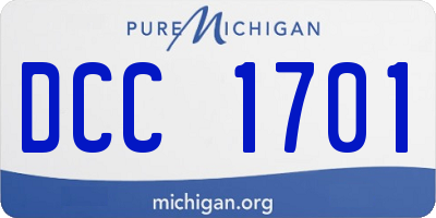 MI license plate DCC1701