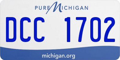 MI license plate DCC1702