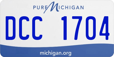 MI license plate DCC1704