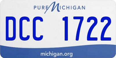 MI license plate DCC1722