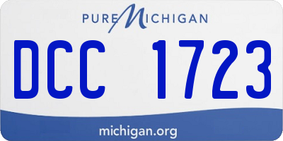 MI license plate DCC1723