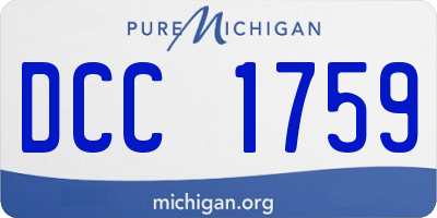 MI license plate DCC1759