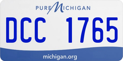 MI license plate DCC1765