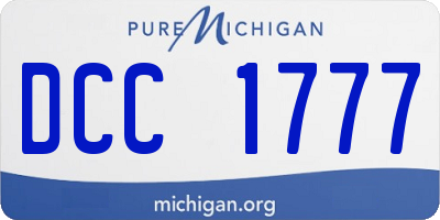 MI license plate DCC1777