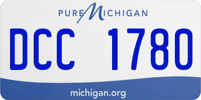 MI license plate DCC1780