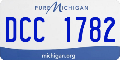 MI license plate DCC1782