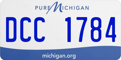 MI license plate DCC1784