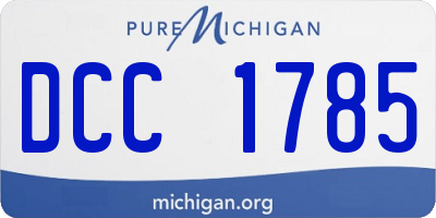 MI license plate DCC1785