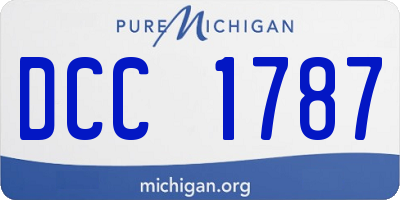 MI license plate DCC1787