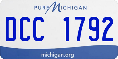 MI license plate DCC1792