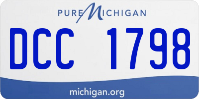 MI license plate DCC1798