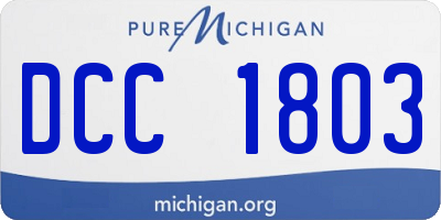 MI license plate DCC1803