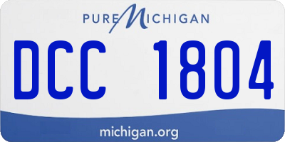 MI license plate DCC1804