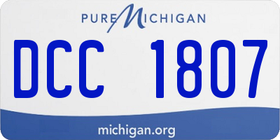 MI license plate DCC1807