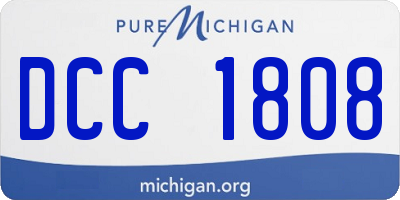 MI license plate DCC1808