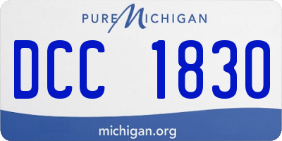 MI license plate DCC1830