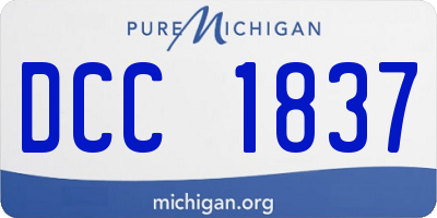 MI license plate DCC1837