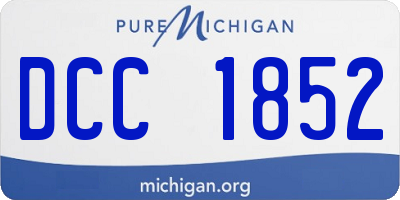 MI license plate DCC1852