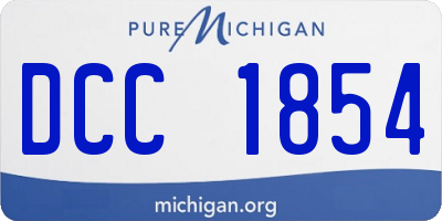 MI license plate DCC1854