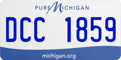 MI license plate DCC1859