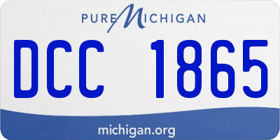 MI license plate DCC1865
