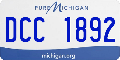 MI license plate DCC1892