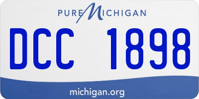 MI license plate DCC1898
