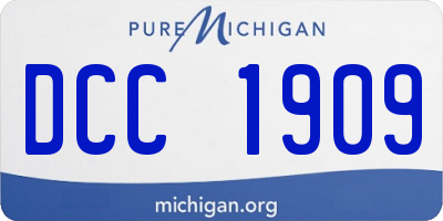 MI license plate DCC1909