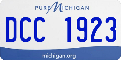 MI license plate DCC1923