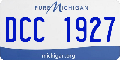 MI license plate DCC1927