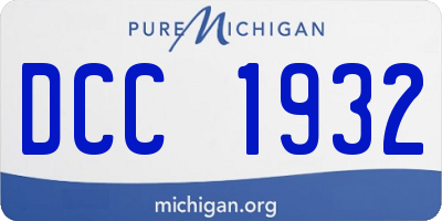 MI license plate DCC1932