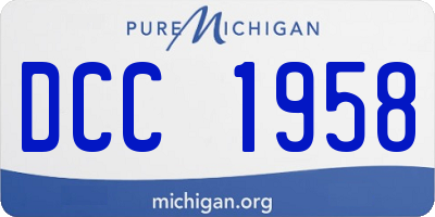 MI license plate DCC1958