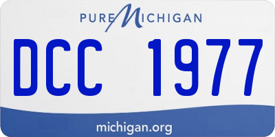 MI license plate DCC1977