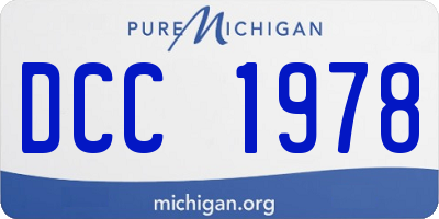 MI license plate DCC1978