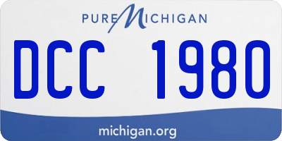 MI license plate DCC1980
