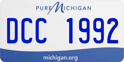 MI license plate DCC1992