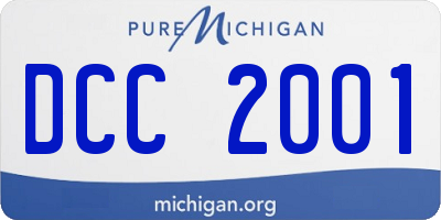 MI license plate DCC2001