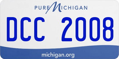 MI license plate DCC2008