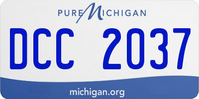 MI license plate DCC2037