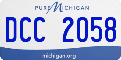 MI license plate DCC2058